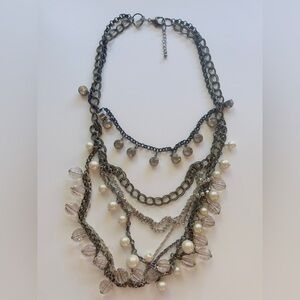 Express Multi-Layered Pearl and Chain Necklace